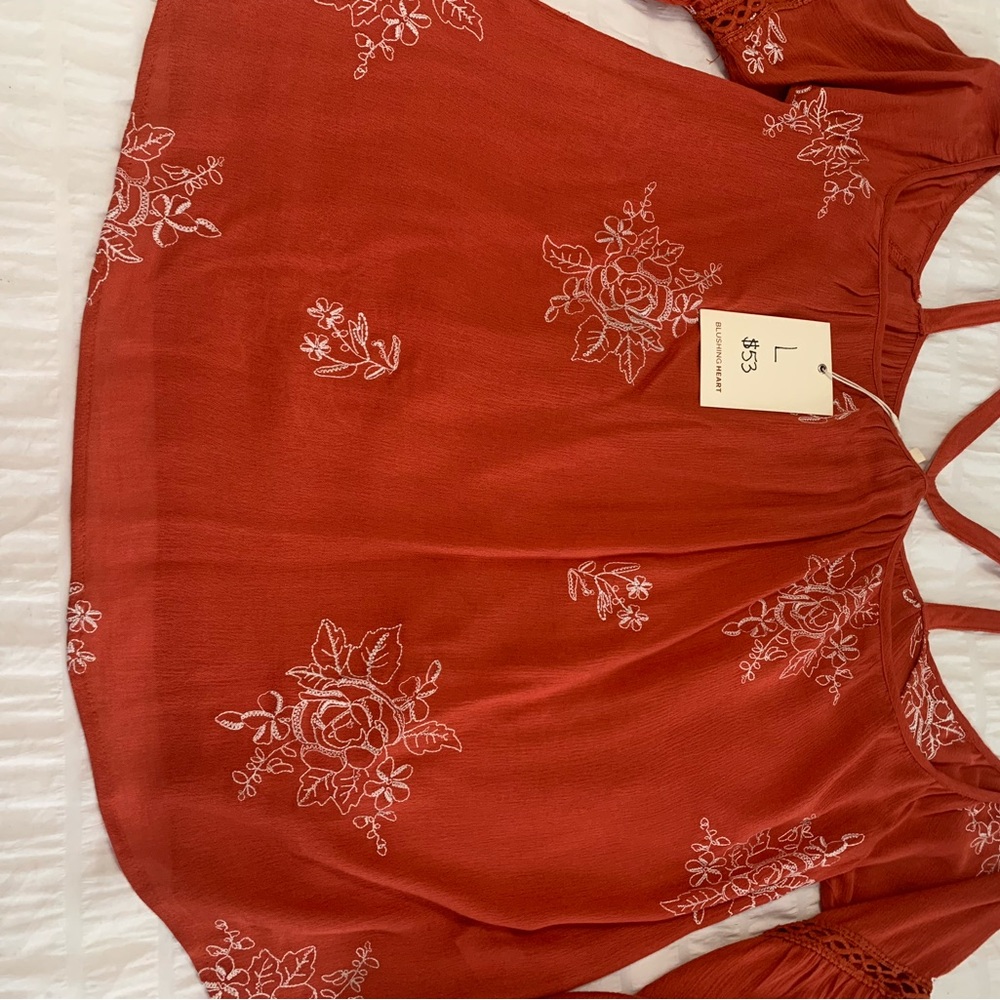 NWT Blushing Heart Embroidered Top - Picture 9 of 16